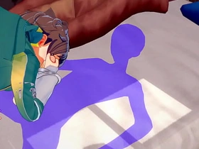 《为美好的世界献上祝福》男同版 - 和真激烈性爱[手交、口交、被操第一视角] - 日本动漫游戏色情同性 creampie blissful porn chinese