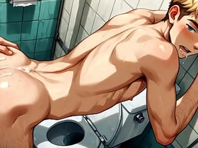Yaoi - 金发嫩仔厕所性爱图集 - 动漫 漫画 亚洲 日本 游戏 男同色情 hot daddy gay porn video
