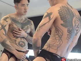 YOSHIKAWASAKIXXX - 义雄玩弄奶头并打飞机 asian merry porn feet